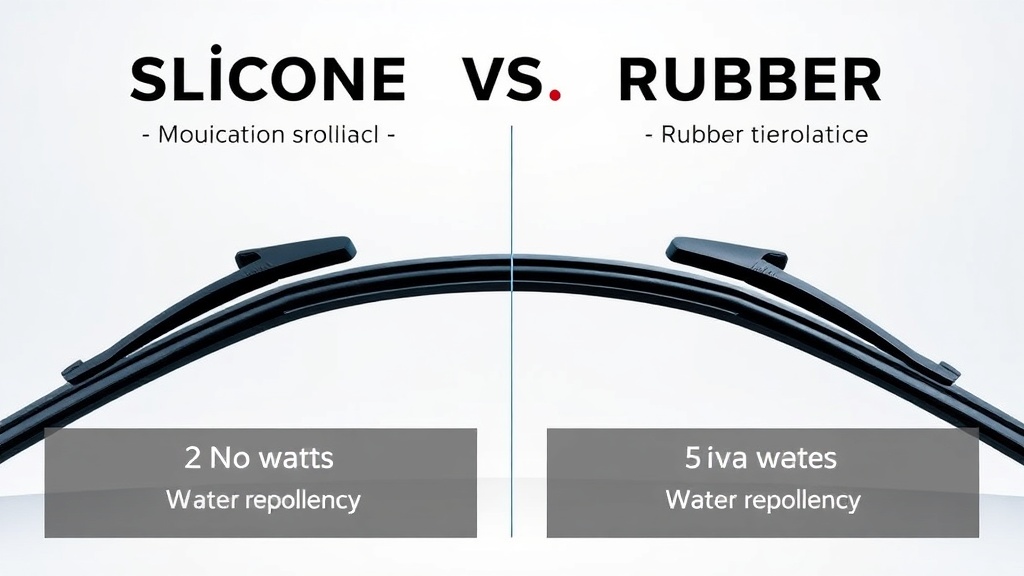 일반 고무 와이퍼와 발수 코팅 기능이 있는 실리콘 와이퍼 블레이드의 비교